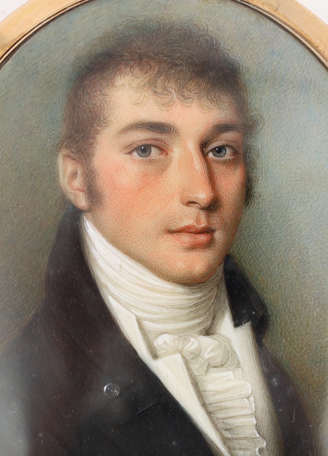 Thomas Hazlehurst (English, 1740-1821), Portrait miniature of a gentleman, watercolour on ivory, 7.4 x 5.7cm. CITES Submission reference 4A88H1R5